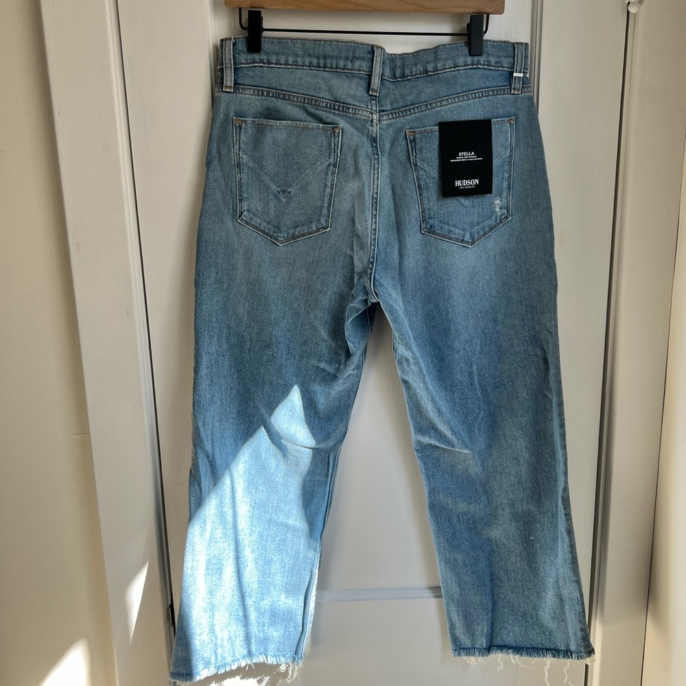 Hudson Stella midrise crop straight jeans